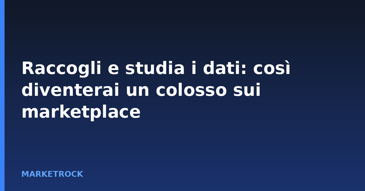 Raccogli e studia i dati: così diventerai un colosso sui marketplace
